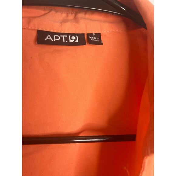 Apt. 9 Womens Button Front Blouse Short Sleeve Size Small Orange - Picture 2 of 6